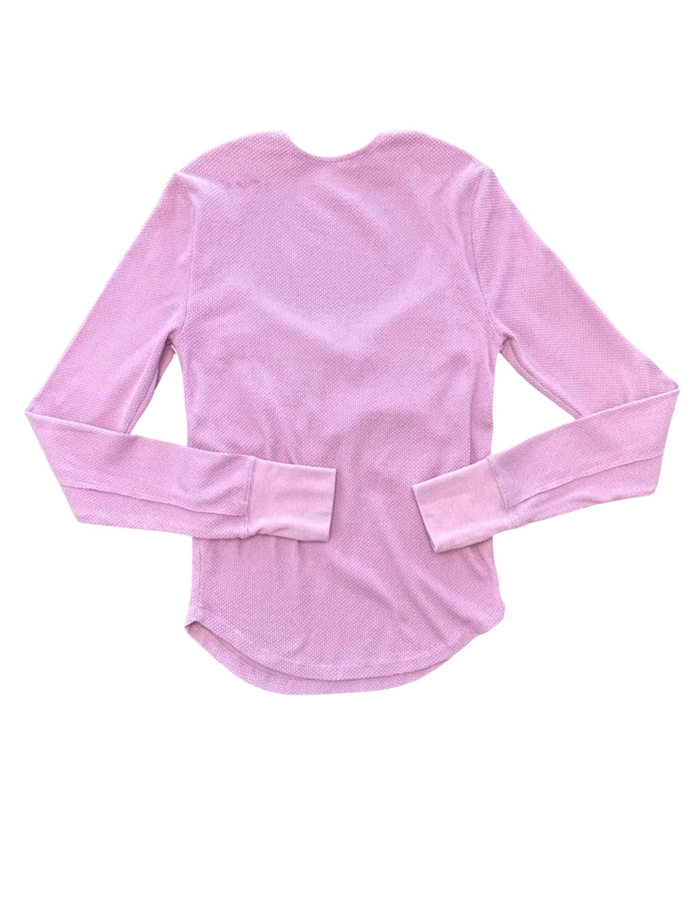 Free People purple butterfly Crochet Thermal cottage Boho waffle knit top M - Picture 5 of 8
